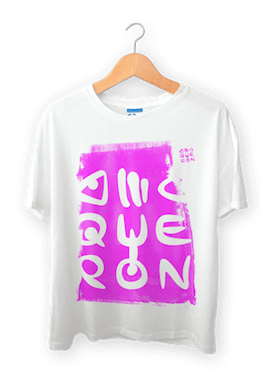 Fondo Logo Woquerón en Rosa - Camiseta Blanca de Hombre