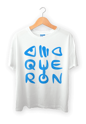 Logo Woquerón en Azul - Camiseta Blanca de Hombre