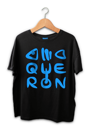 Logo Woquerón en Azul - Camiseta Negra de Hombre