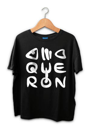 Logo Woquerón en Blanco - Camiseta Negra de Hombre
