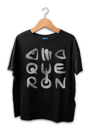 Logo Woquerón en Plata - Camiseta Negra de Hombre