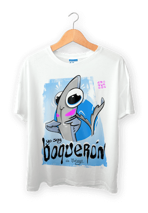 Diseño 'Yo Soy Boquerón' en Azul - Camiseta Blanca de Hombre
