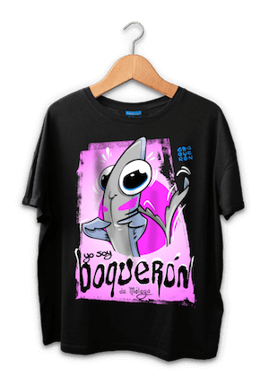 Diseño 'Yo Soy Boquerón' en Rosa - Camiseta Negra de Hombre
