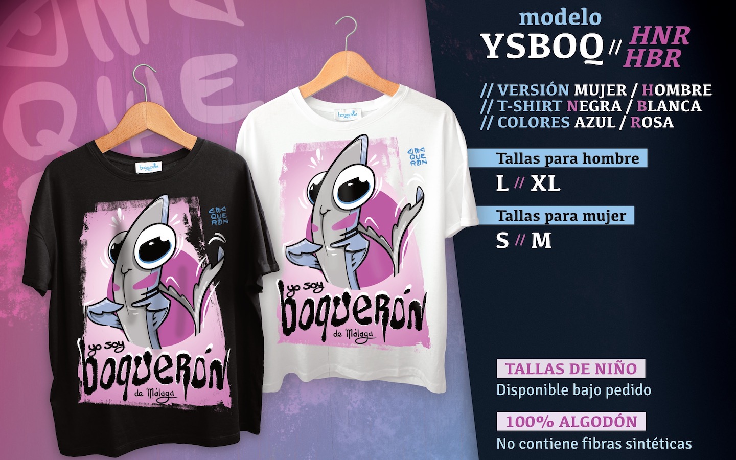 Camisetas con Boquerón en rosa